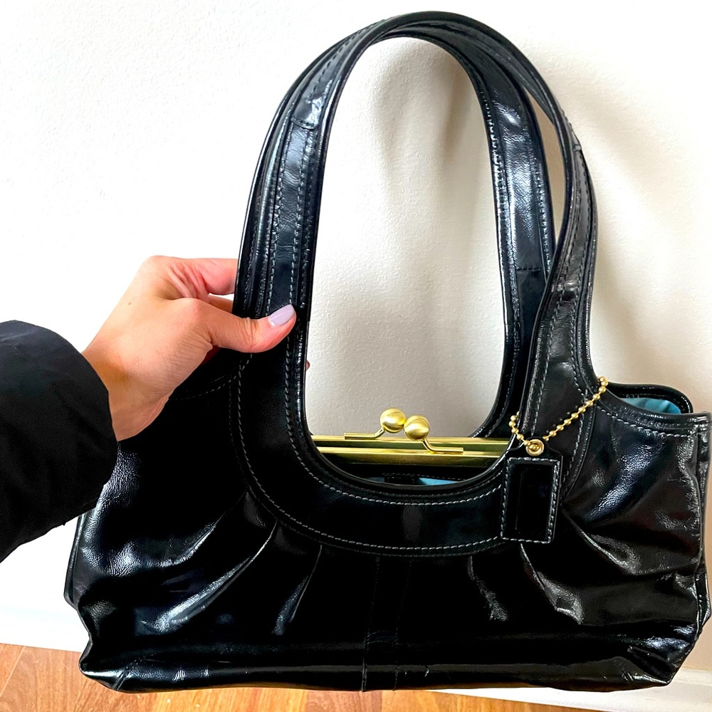 Coach black satchel purse